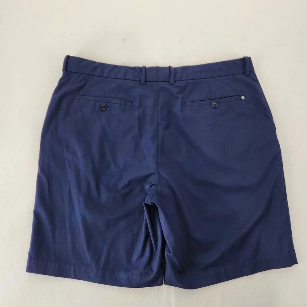 RLX Ralph Lauren Shorts Mens 38 Navy Chino Golf Stain On Front Left Leg Pictures